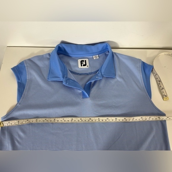 FOOTJOY Sleeveless Golf Polo Womens size medium Blue Stripe Golfing - Picture 8 of 9